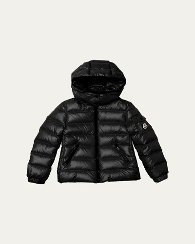 Moncler Kids' Girl's Bady Short Hooded Down Puffer Jacket In Black