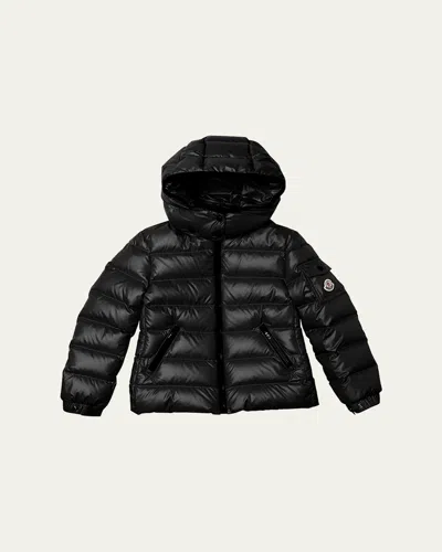 Moncler Kids' Girl's Bady Short Hooded Down Puffer Jacket In Black