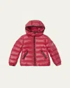 Moncler Kids' Girl's Bady Short Hooded Down Puffer Jacket In Pink