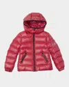 Moncler Kids' Girl's Bady Short Hooded Down Puffer Jacket In Pink