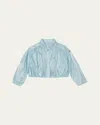 Moncler Girl's Chazeron Bubble Bomber Jacket In 711 - Frozen Blue