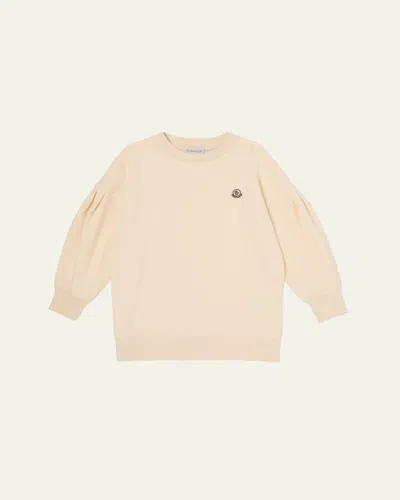 Moncler Kids' Girl's Cotton Fleece Logo-patch Dress In Neutral