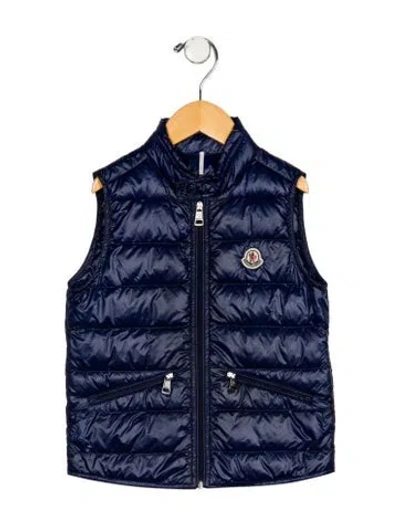 Pre-owned Moncler Babies' Girl's Down Vest In Blue