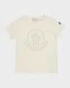 Moncler Girl's Embellished Bell Logo T-shirt In Cream