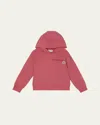 Moncler Girl's Embroidered Logo Appliqué Hoodie In Pink