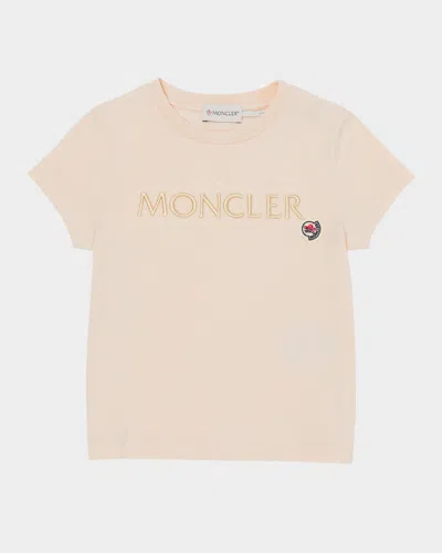 MONCLER GIRL'S EMBROIDERED LOGO-BELL T-SHIRT