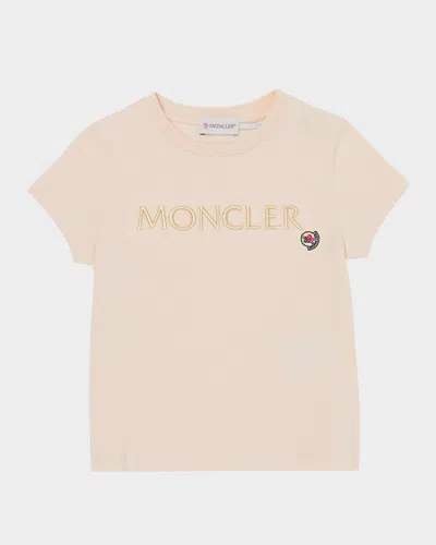 MONCLER GIRL'S EMBROIDERED LOGO-BELL T-SHIRT