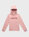 Moncler Girls' Embroidered Logo Hoodie - Big Kid In Rose Pink