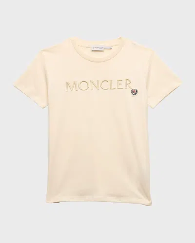 MONCLER GIRL'S EMBROIDERED LOGO-PRINT T-SHIRT
