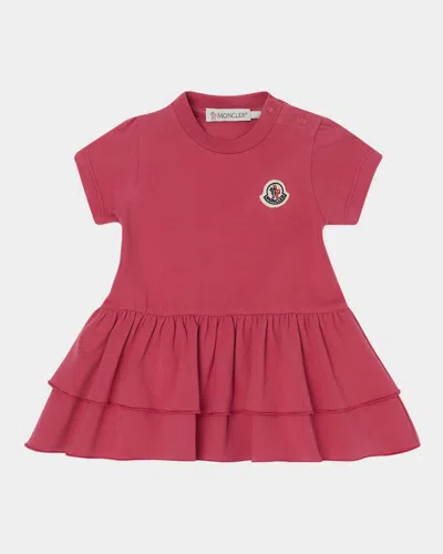 MONCLER GIRL'S EMBROIDERED T-SHIRT DRESS
