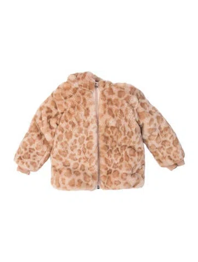 Pre-owned Moncler Babies' Girl's Faux Fur Jacket In Neutrals