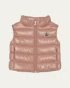 Moncler Girl's Ghany Down Vest In Pink