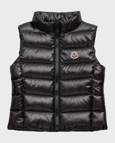 Moncler Kids' Girl's Ghany Quilted Puffer Down Vest In Black