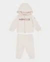 Moncler Two-piece Jersey Set With Logo Embroidery Kids In Neutral