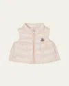 Moncler Girl's Hiva Down Puffer Vest In Light Pink