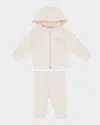 Moncler Girl's Hoodie & Star-print Leggings In Pink