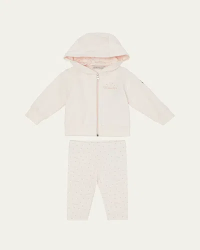Moncler Kids' Girl's Hoodie & Star-print Leggings In Pink