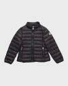 Moncler Girl's Kaukura Nylon Down Jacket In Black