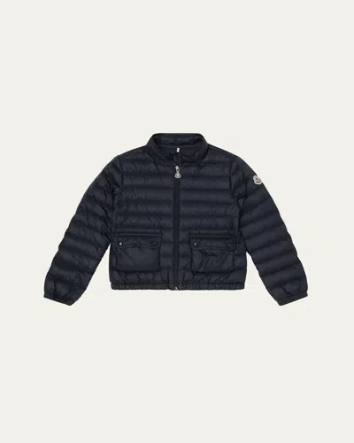 Moncler Kids' Girl's Lans Quilted Down Jacket In Black