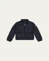 Moncler Girl's Lans Quilted Down Jacket In Black