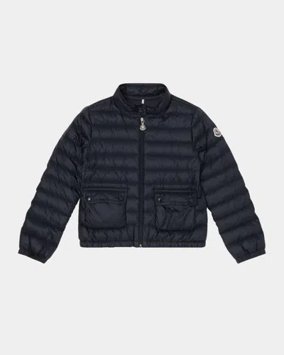 Moncler Kids' Girl's Lans Quilted Down Jacket In Blue