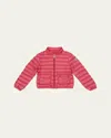 Moncler Kids' Girl's Lans Quilted Down Jacket In Pink & Purple