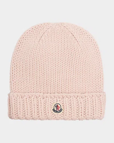Moncler Kids' Girl's Logo-patch Beanie In Neutral
