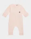 Moncler Girl's Logo-print Coverall In Pink