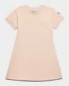 Moncler Girl's Logo-script Jersey Dress In Light Pink