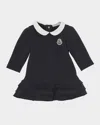 Moncler Robe En Coton À Volants In Black