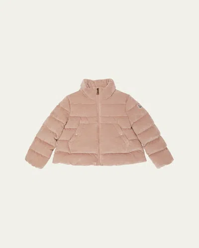 Moncler Kids' Girl's Marth Corduroy Down Jacket In Pink