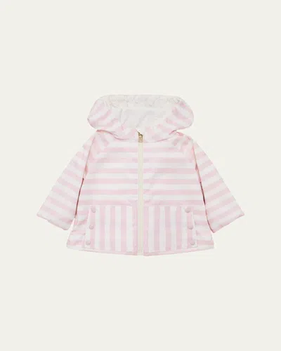 Moncler Kids' Girl's Melde Striped Hooded Jacket In Multi