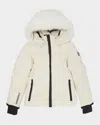 Moncler Girl's New Guyane Hooded Down Jacket In White