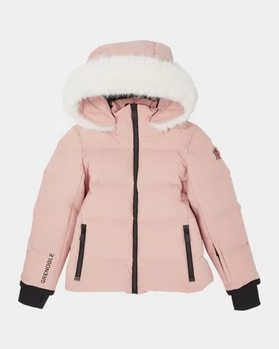 Moncler Kids' Girl's New Guyane Technical Puffer Ski Jacket In Pink