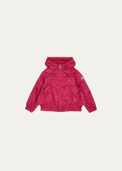 Moncler Kids' Girl's Owara Hooded Rain Jacket In Dark Pink