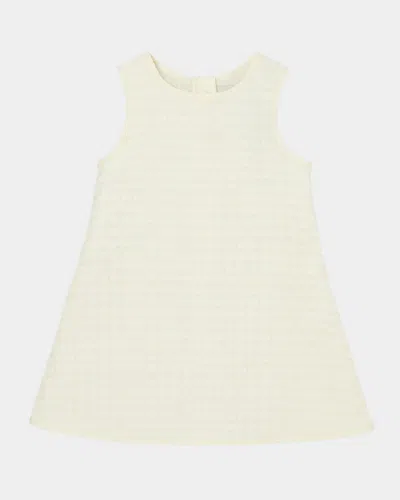 Moncler Kids' Girl's Quilted A-line Dress In Ivory