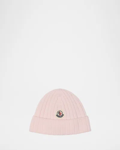MONCLER GIRL'S RIB-KNIT WOOL BEANIE WITH EARFLAPS