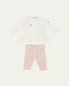 Moncler Girl's Ruffle Top & Leggings Set In White
