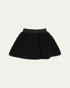 Moncler Girl's Sequin Fleece Pleated Mini Skirt In Black