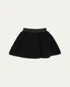 Moncler Girl's Sequin Fleece Pleated Mini Skirt In Black