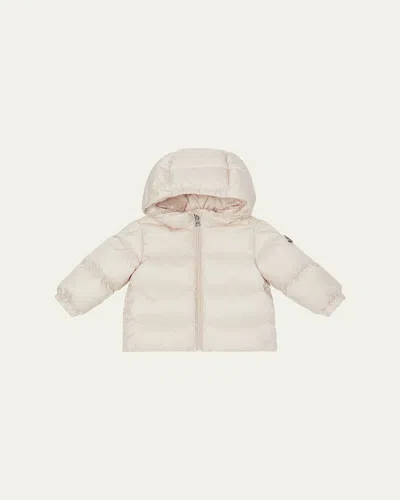 Moncler Kids' Girl's Sharon Long Season Hooded Down Jacket In Brown