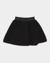 Moncler Girl's Sequin Fleece Pleated Mini Skirt In Black
