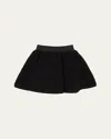 Moncler Girl's Sequin Fleece Pleated Mini Skirt In Black