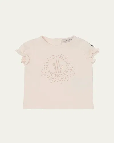 MONCLER GIRL'S STARRY LOGO SHORT-SLEEVE GRAPHIC T-SHIRT