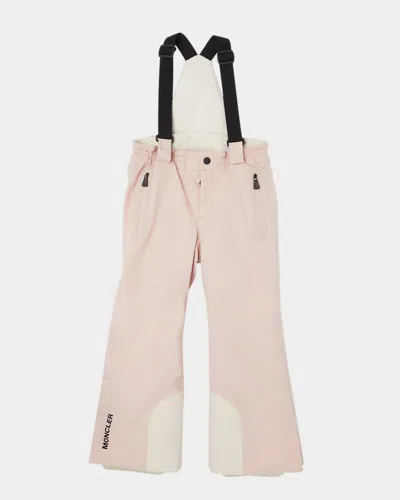 Moncler Kids' Girl's Suspender Ski Trousers In Pink