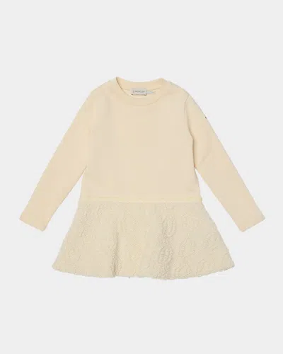 Moncler Kids' Girl's Sweatshirt Combo Dress In White