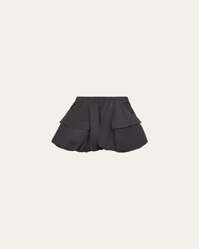 Moncler Kids' Girl's Taffeta Cargo Shorts In Gray