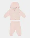 Moncler Girl's Two-piece Logo-embroidered Set In Pink