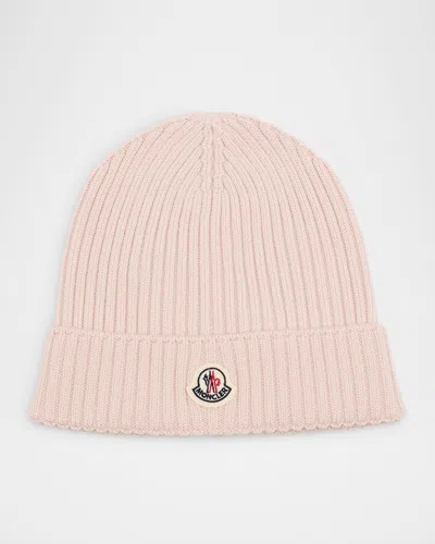 Moncler Kids' Girl's Virgin Wool Beanie In Pink