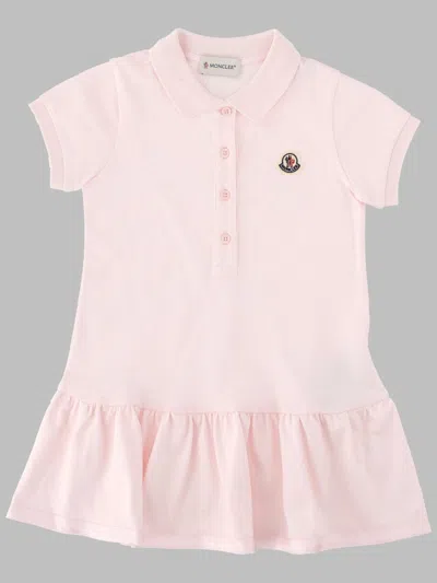 Moncler Vestito Con Gonna A Balze In Pink